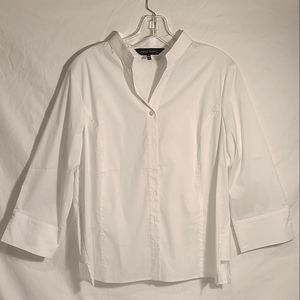 White Ming Wang Blouse Petite Medium